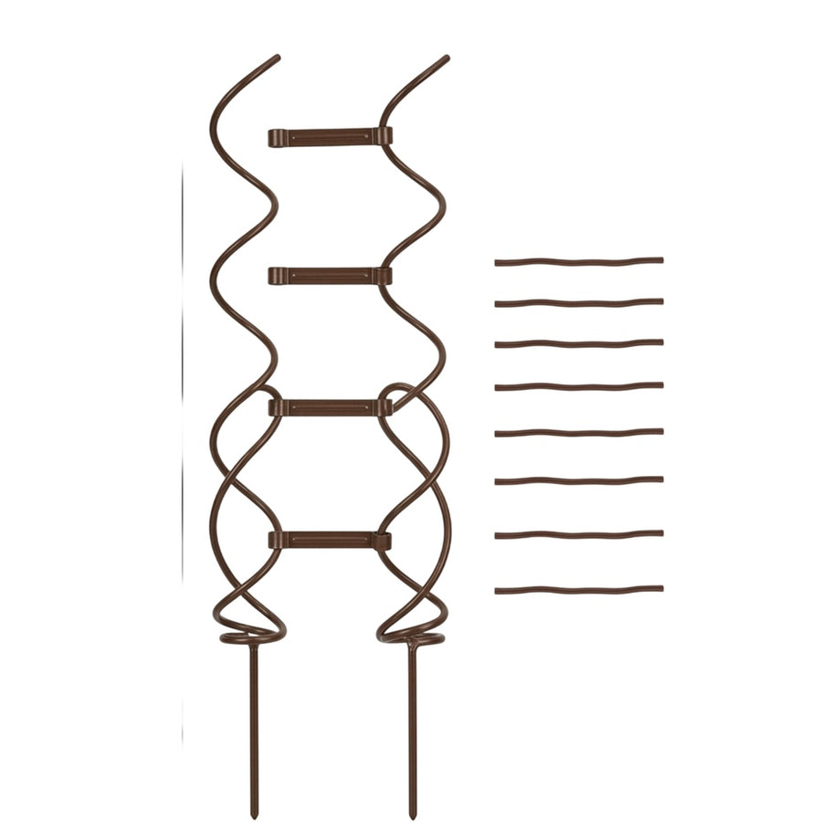 Qwfrm Double-Helix Steel Plant Trellis Bronze 28 Inch