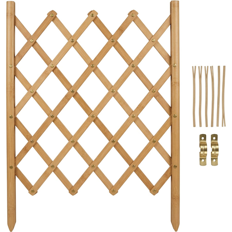 Qwfrm Expandable Bamboo Scissor Plant Trellis Natural 32 Inch